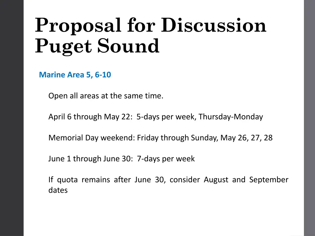 proposal for discussion puget sound