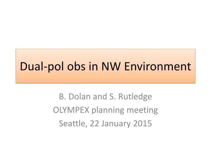 dual pol obs in nw environment