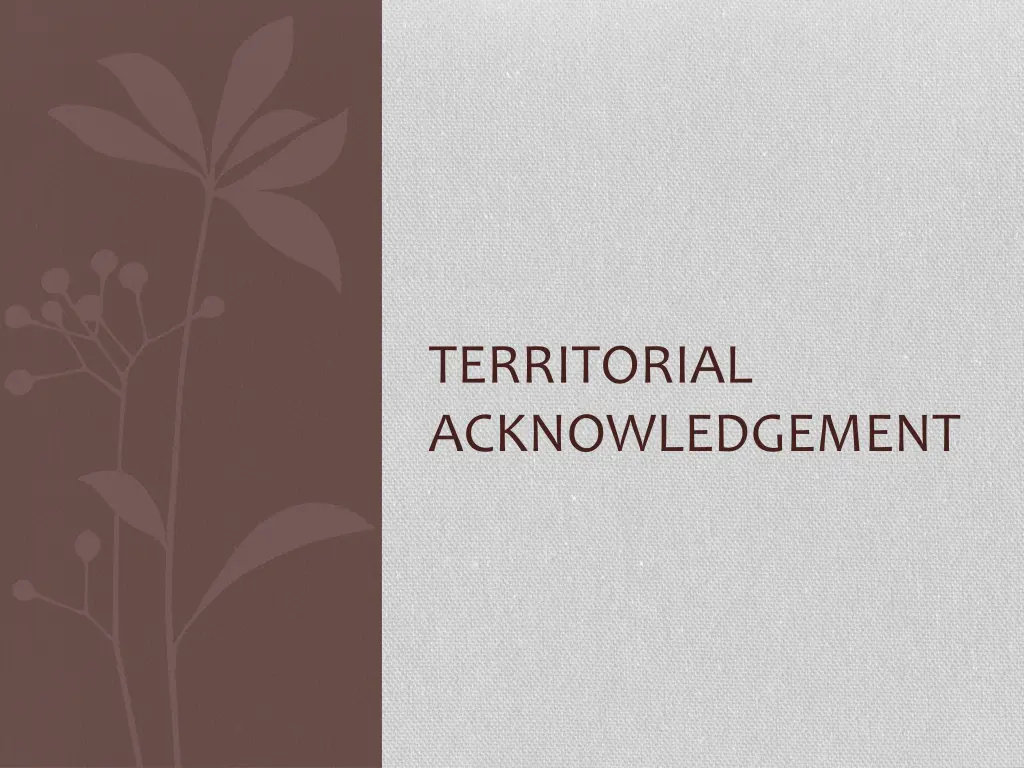 territorial acknowledgement