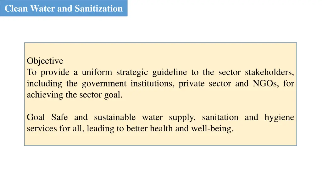 clean water and sanitization