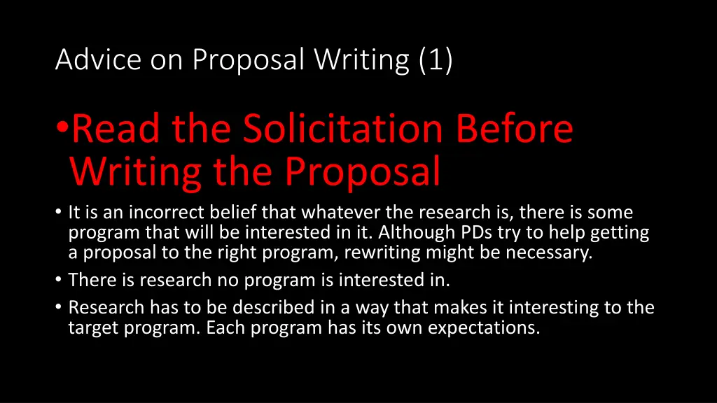 advice on proposal writing 1