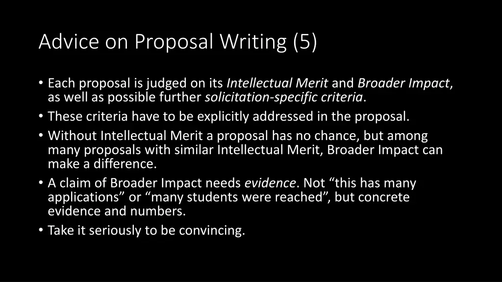 advice on proposal writing 5