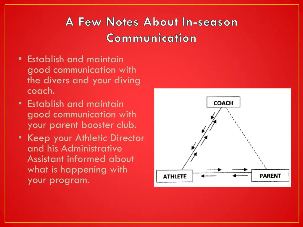 a few notes about in season communication