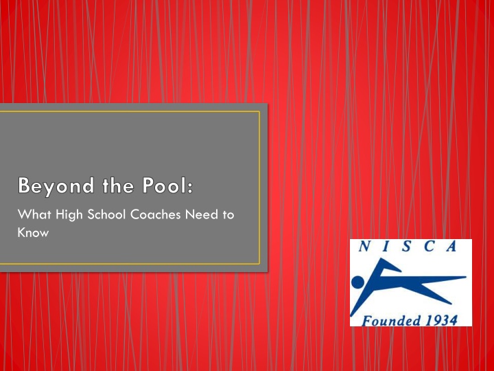 beyond the pool what high school coaches need