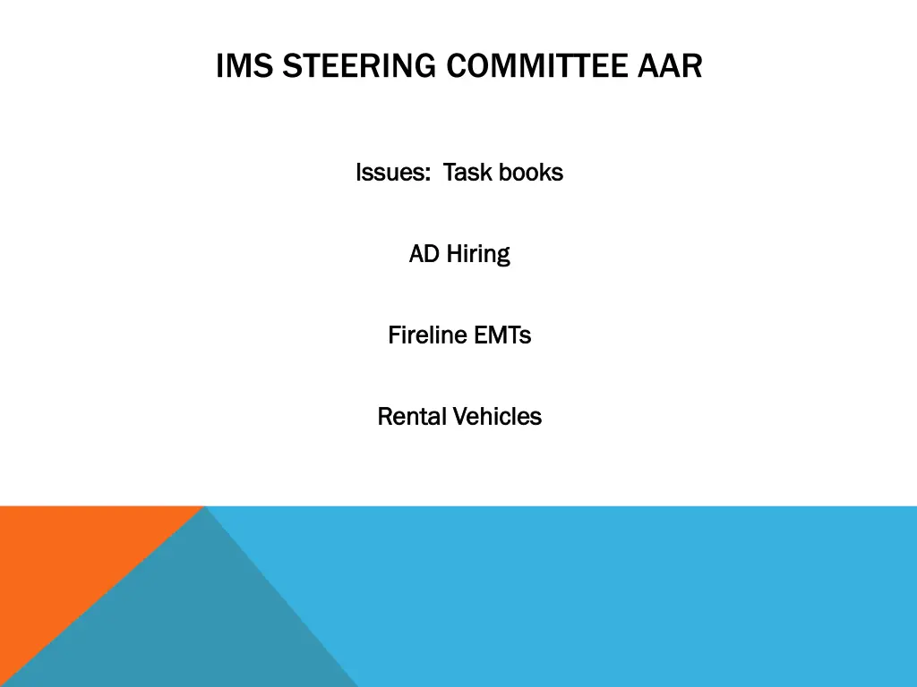 ims steering committee aar