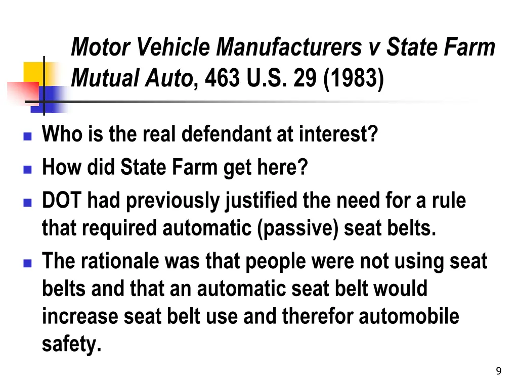 motor vehicle manufacturers v state farm mutual