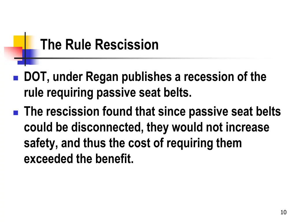 the rule rescission