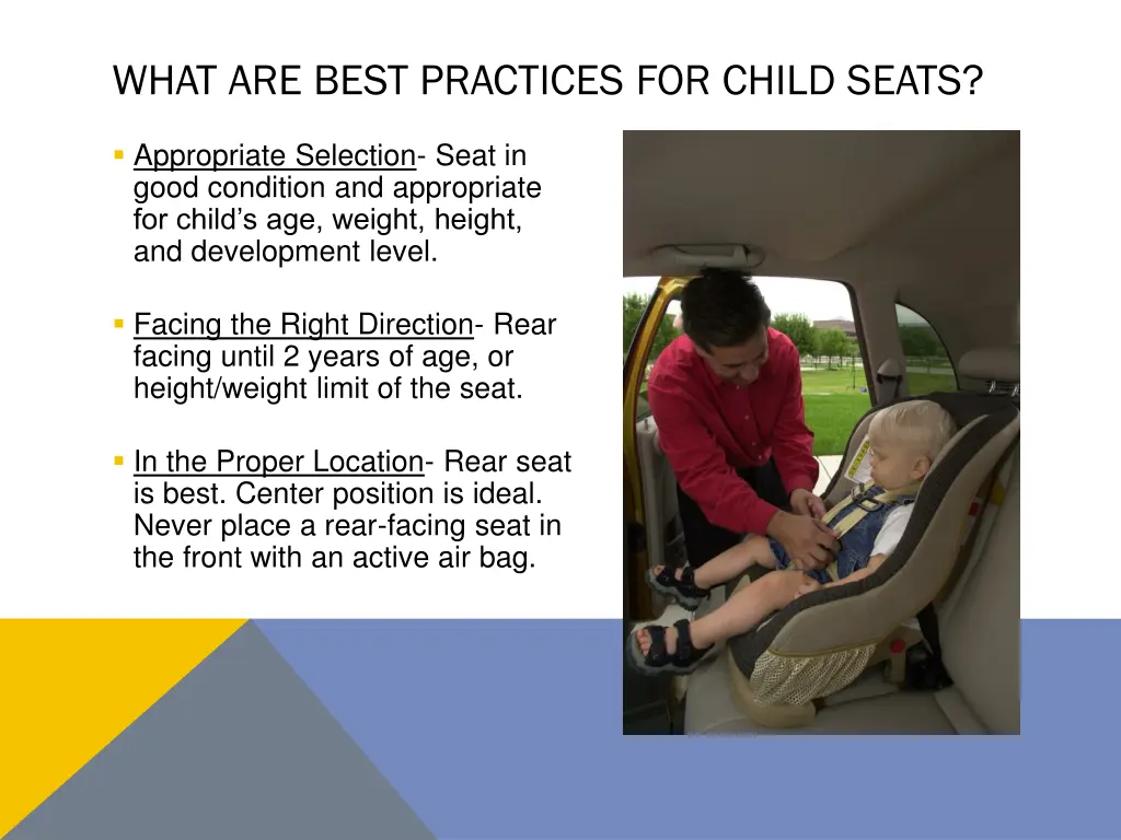 what are best practices for child seats