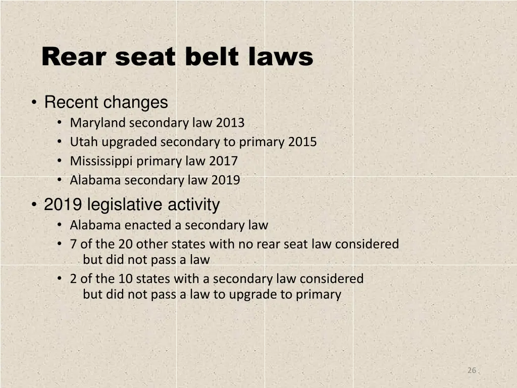 rear seat belt laws 2