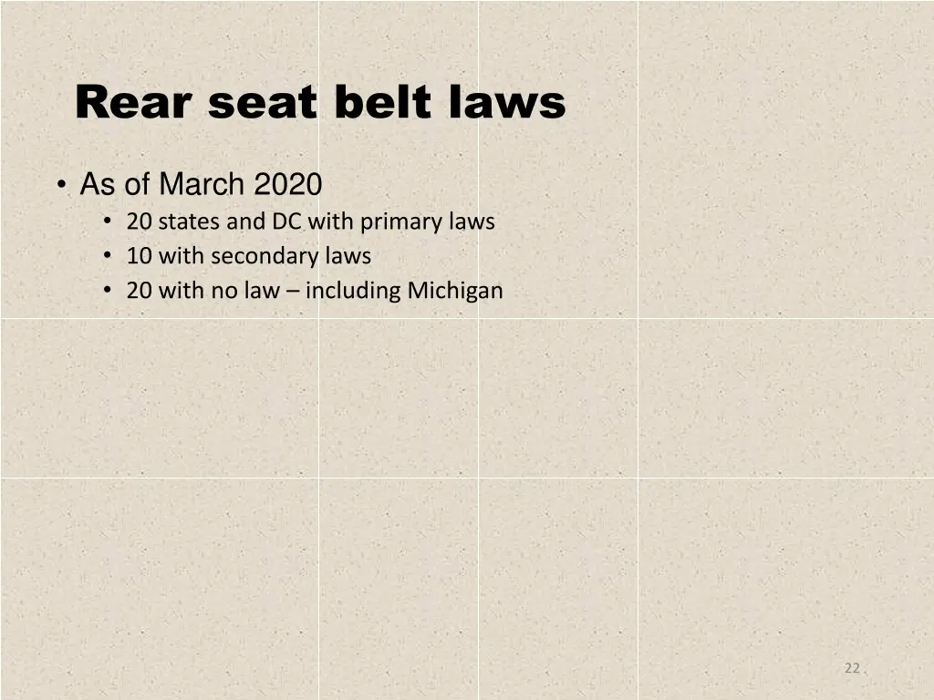 rear seat belt laws