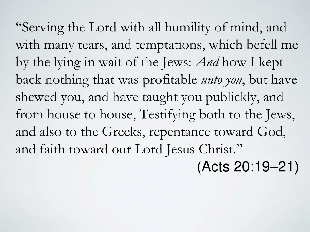 serving the lord with all humility of mind