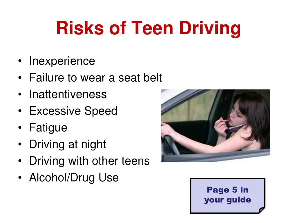 risks of teen driving