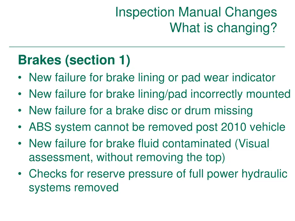 inspection manual changes what is changing 19