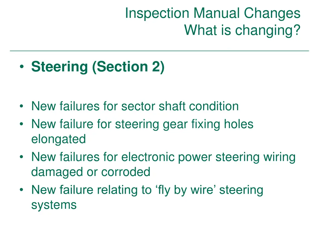 inspection manual changes what is changing 20