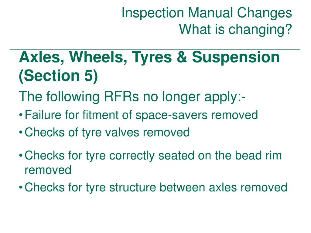 inspection manual changes what is changing 21