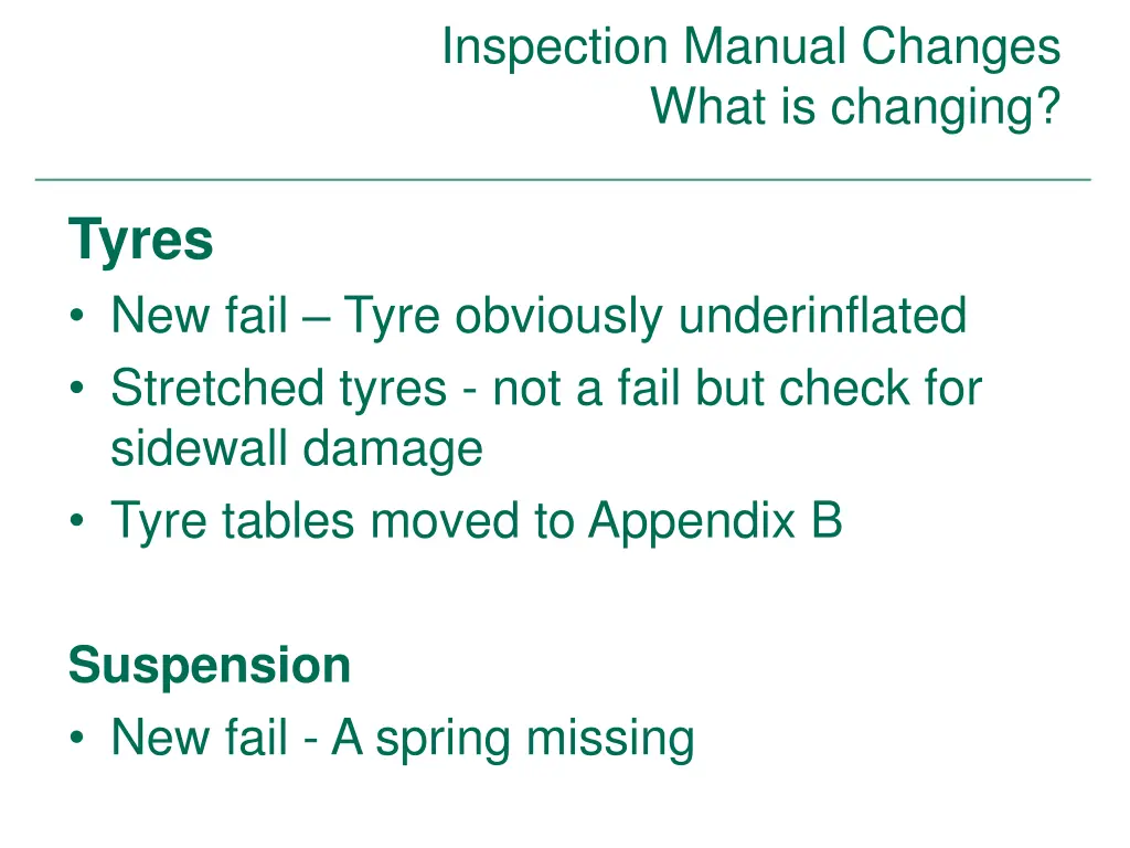 inspection manual changes what is changing 22