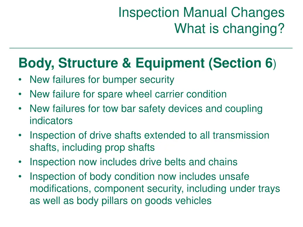 inspection manual changes what is changing 24