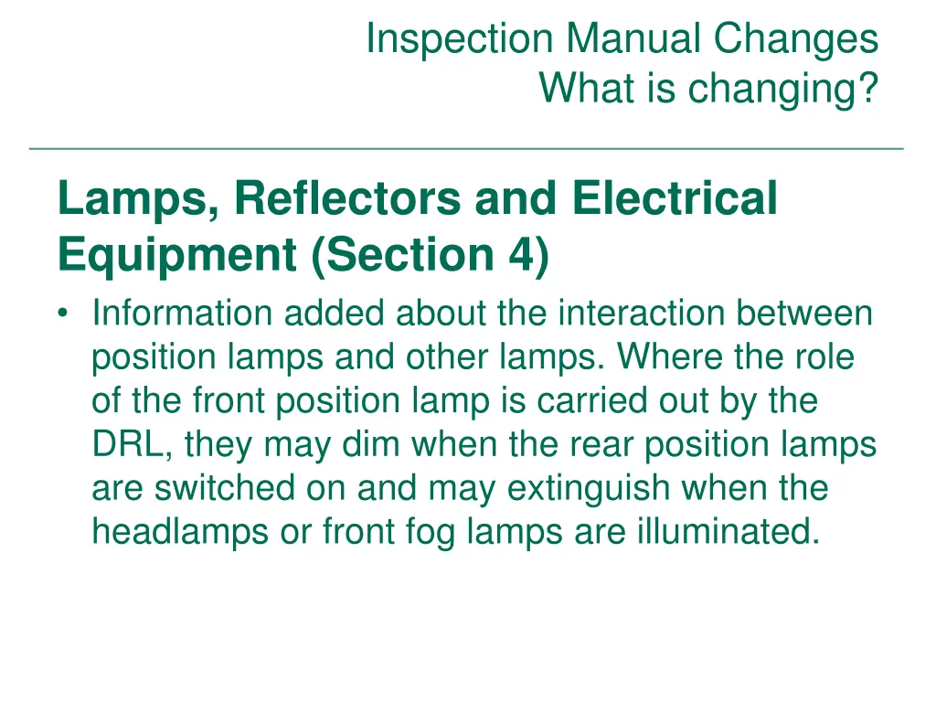 inspection manual changes what is changing 29