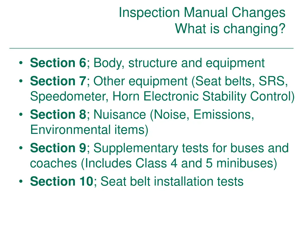 inspection manual changes what is changing 3