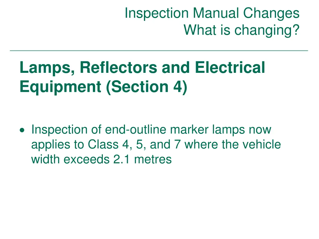 inspection manual changes what is changing 30