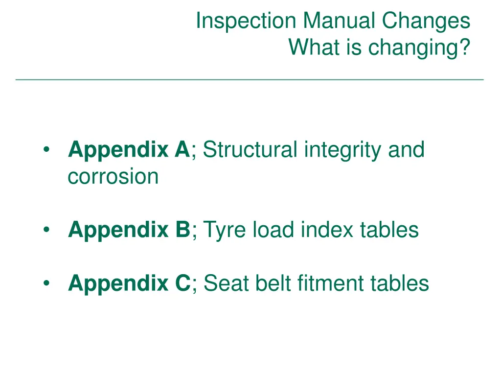 inspection manual changes what is changing 4