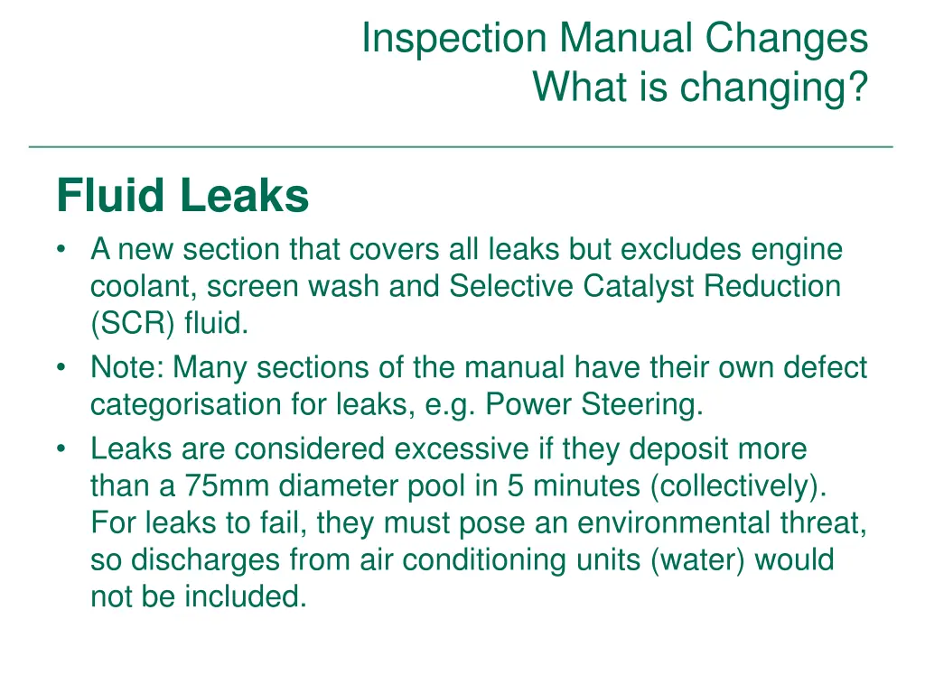 inspection manual changes what is changing 42