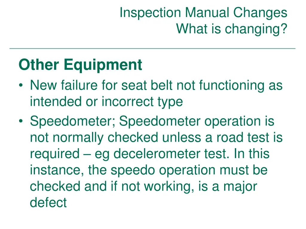 inspection manual changes what is changing 46