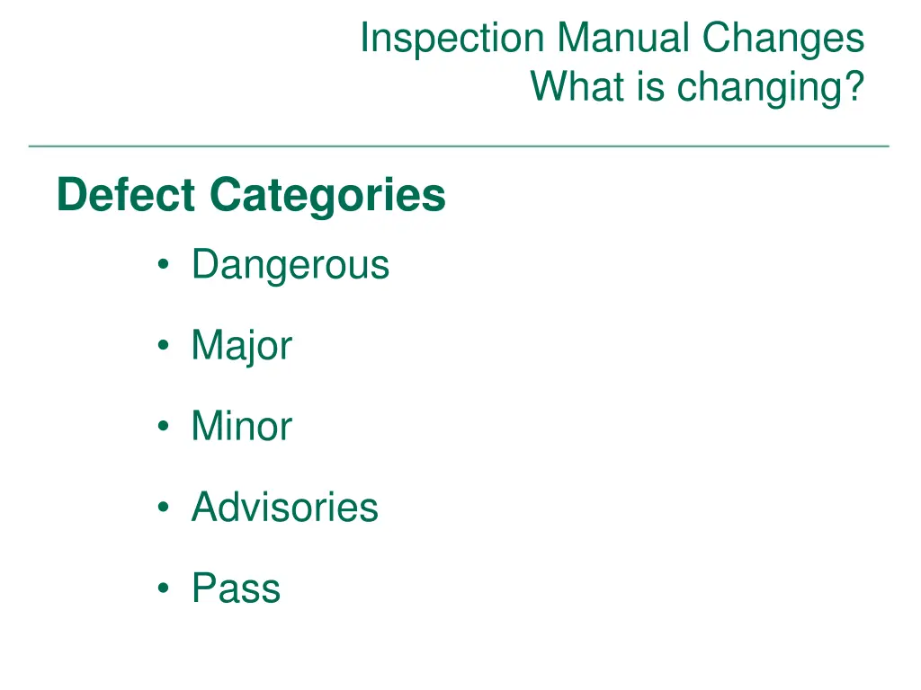 inspection manual changes what is changing 5