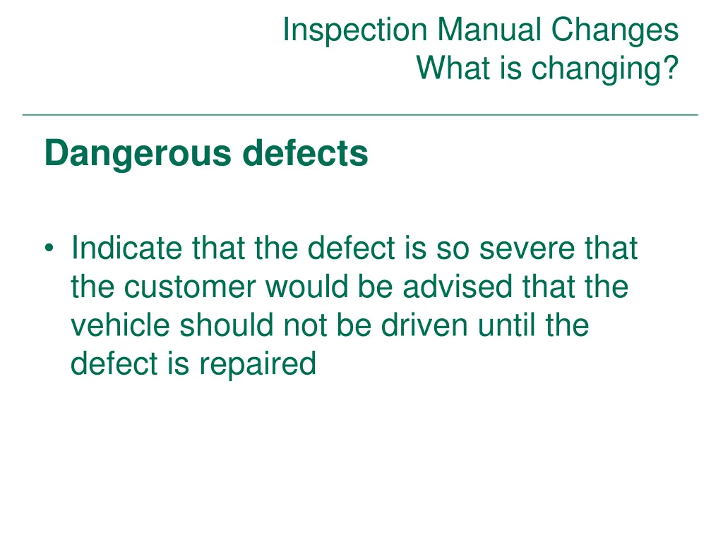 inspection manual changes what is changing 6