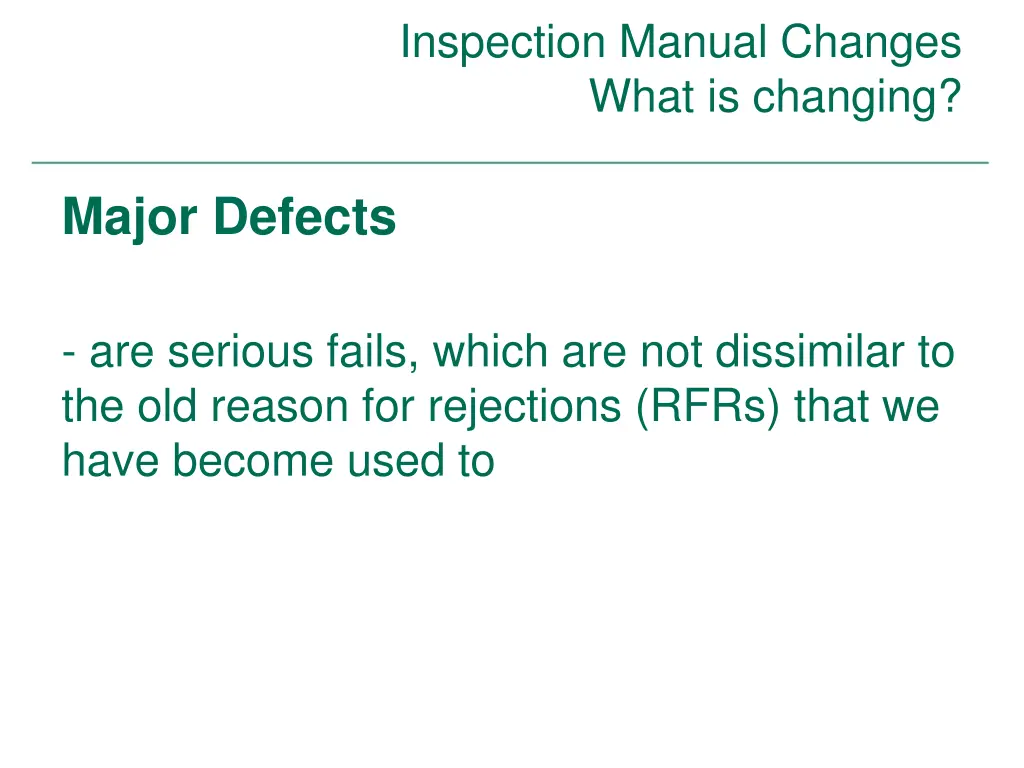 inspection manual changes what is changing 7