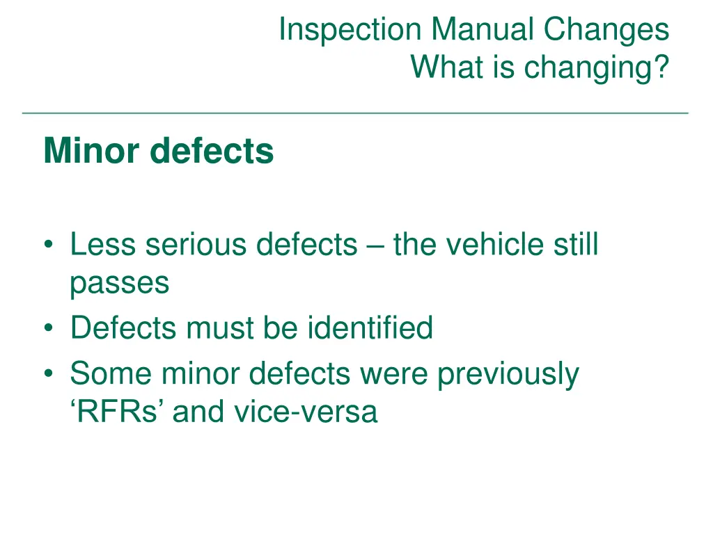 inspection manual changes what is changing 8