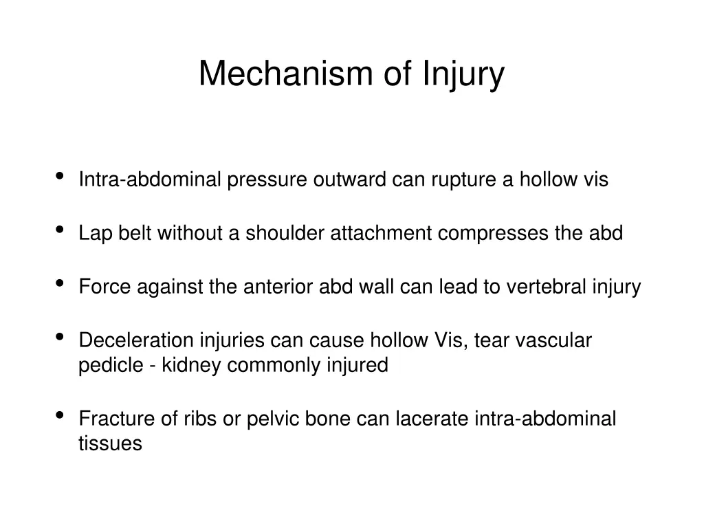 mechanism of injury