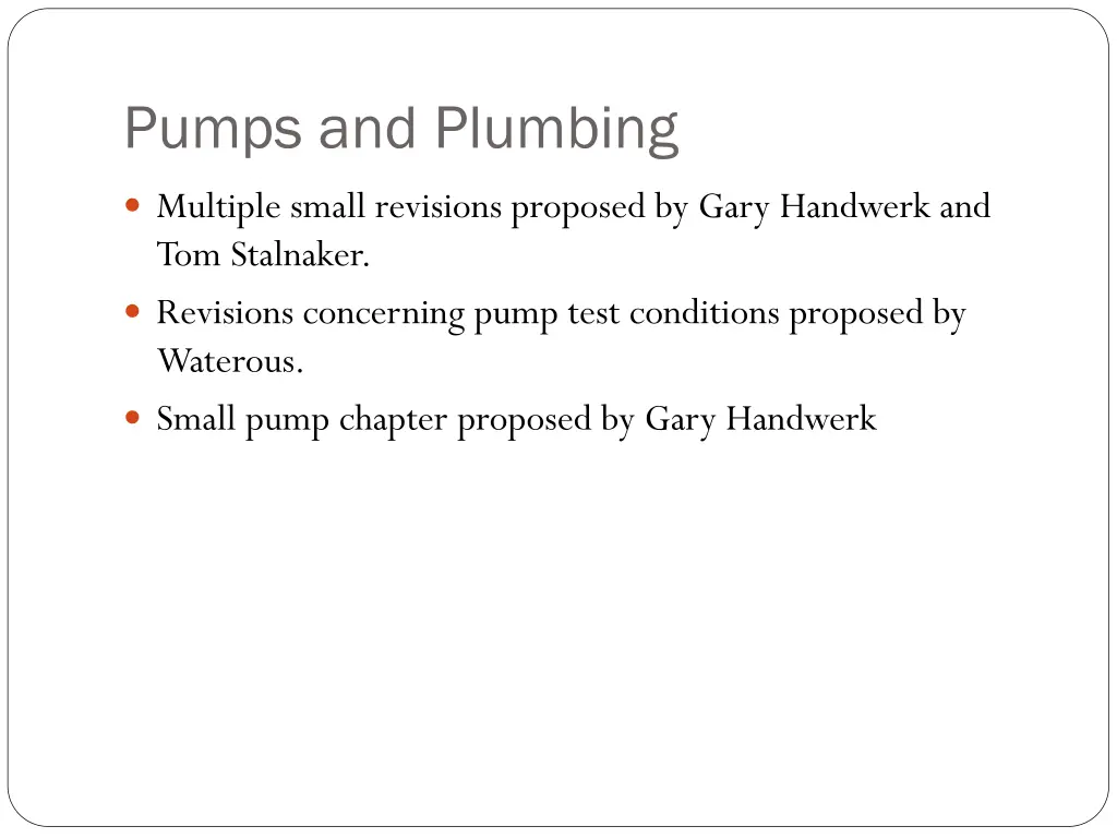 pumps and plumbing