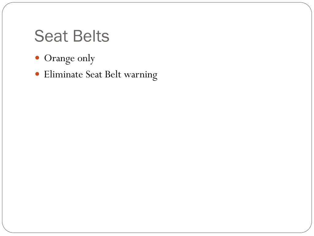 seat belts