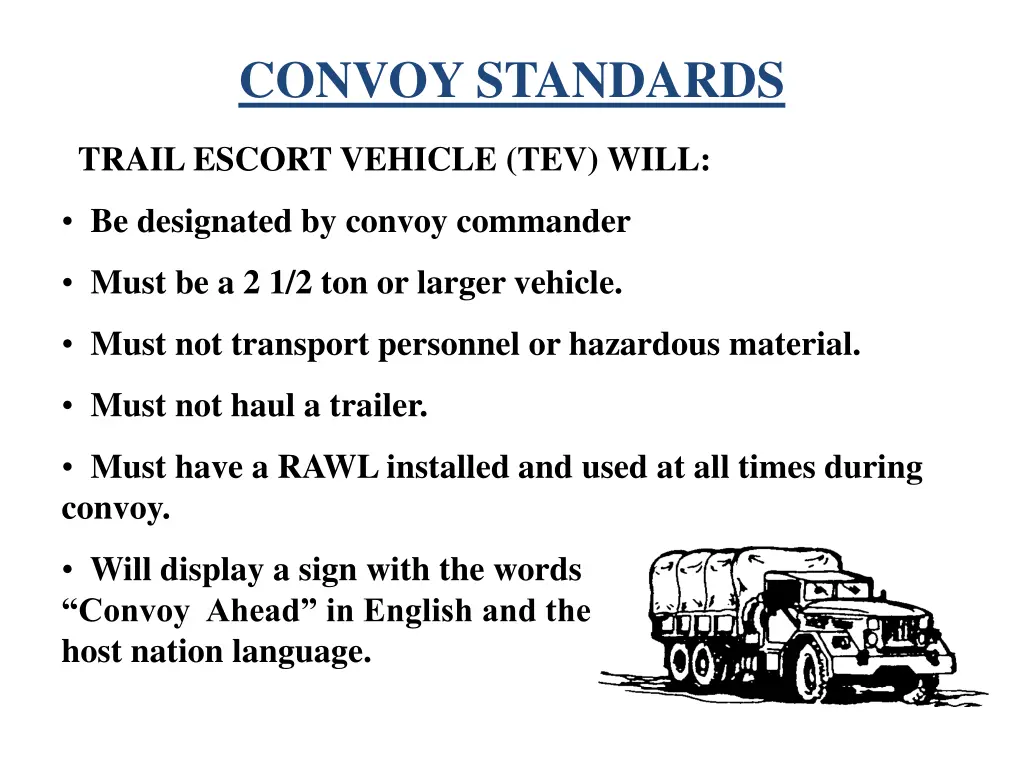 convoy standards 1