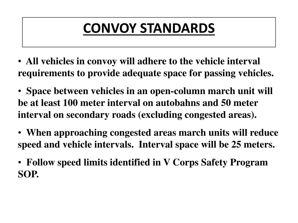 convoy standards 2