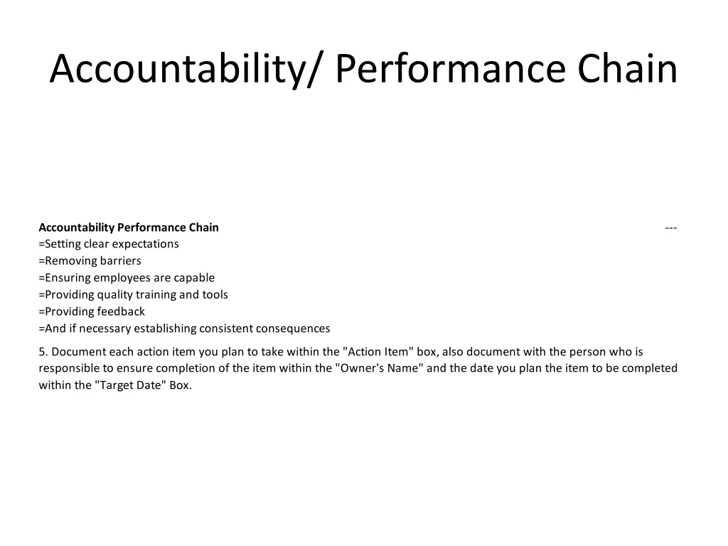 accountability performance chain