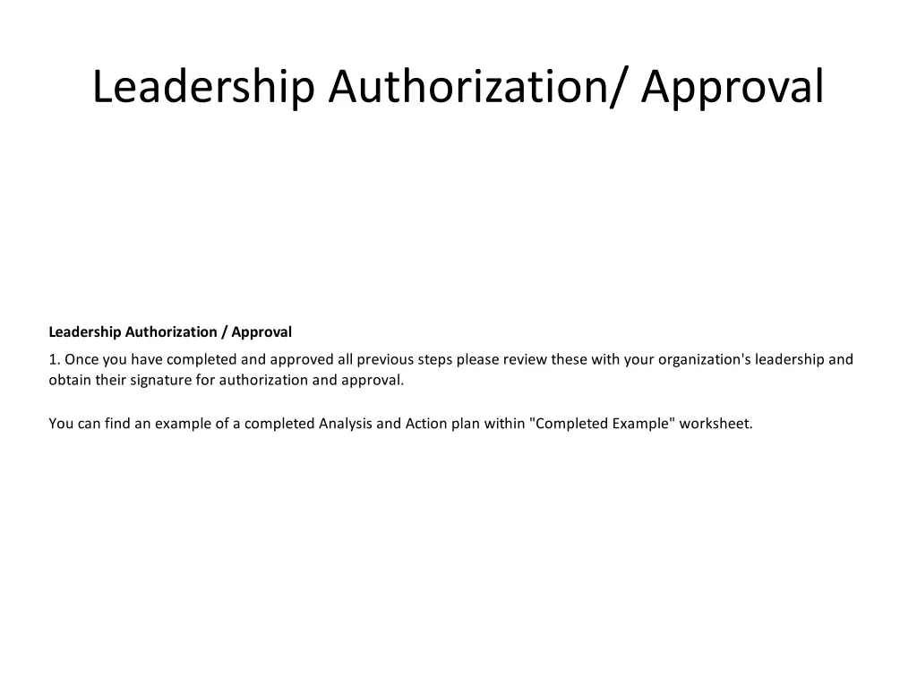 leadership authorization approval