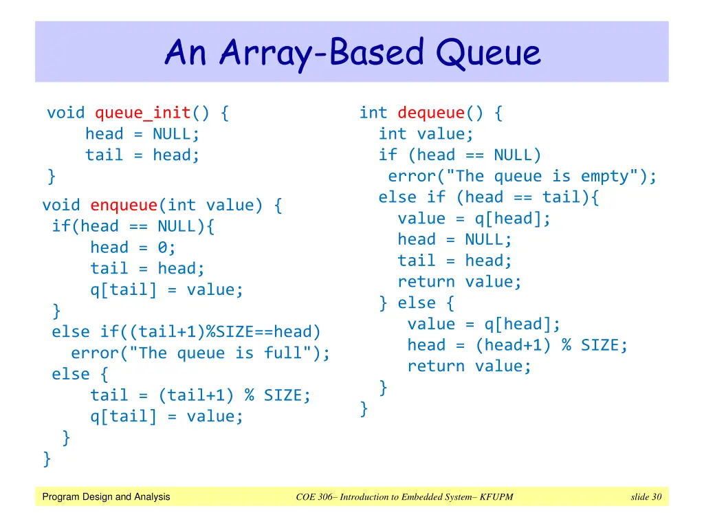 an array based queue 1