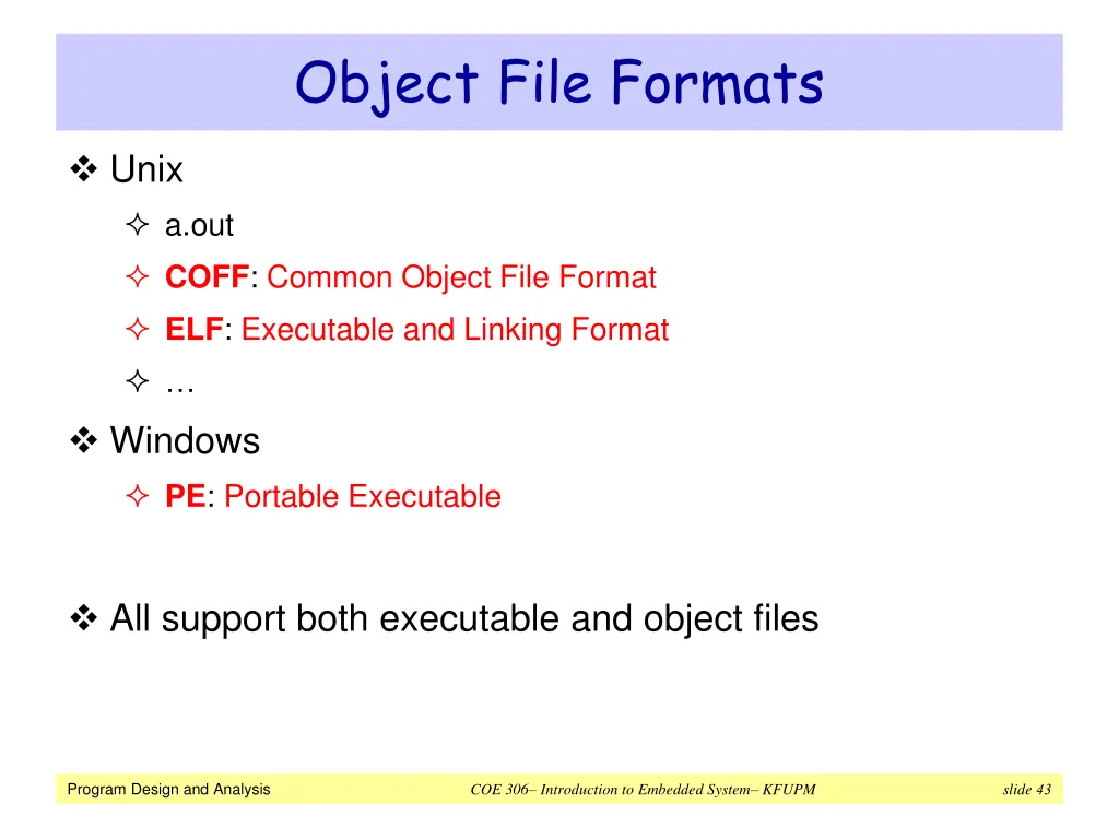 object file formats