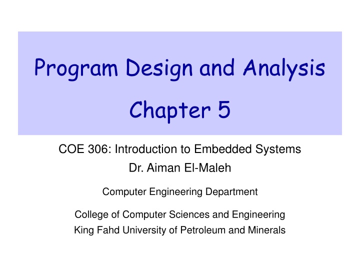 program design and analysis