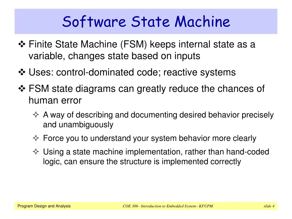 software state machine