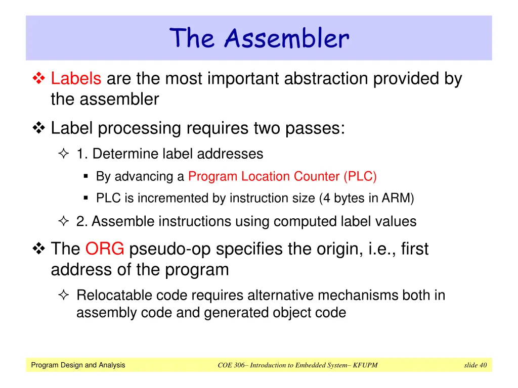 the assembler