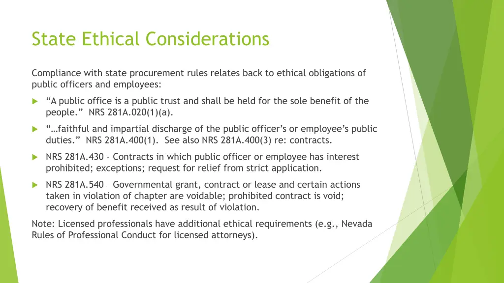 state ethical considerations