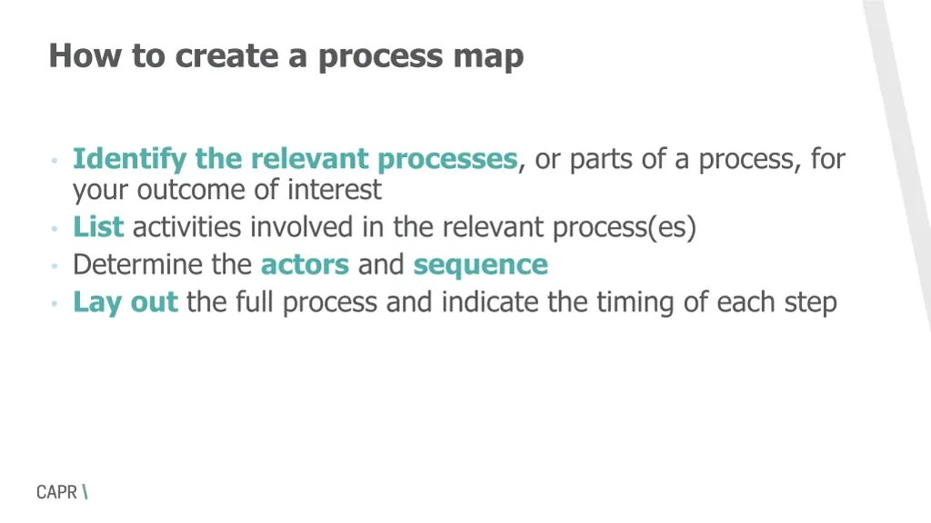 how to create a process map