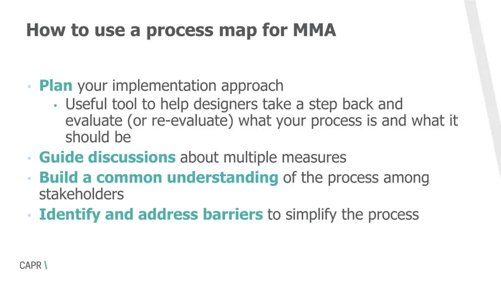 how to use a process map for mma