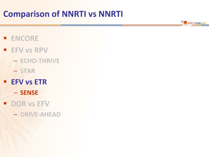 comparison of nnrti vs nnrti