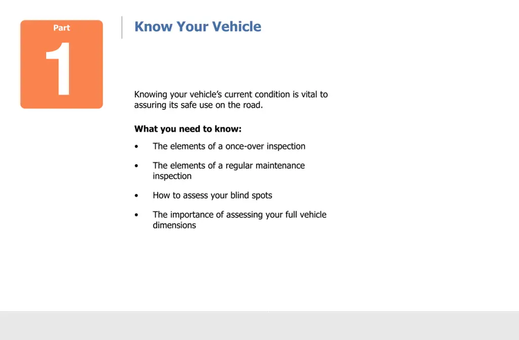 know your vehicle