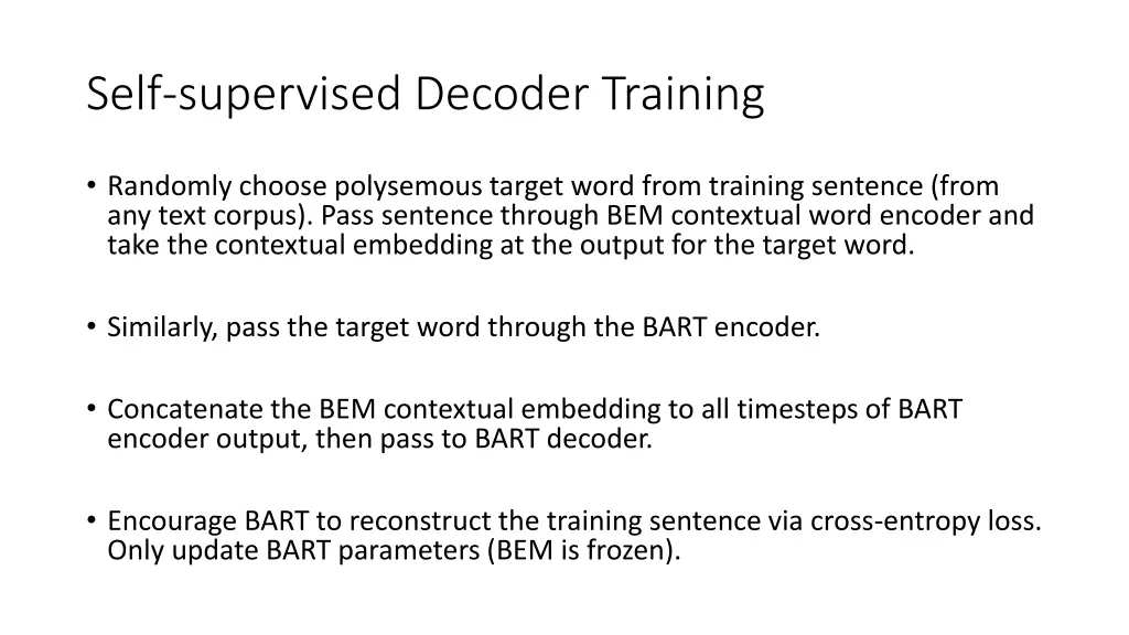 self supervised decoder training