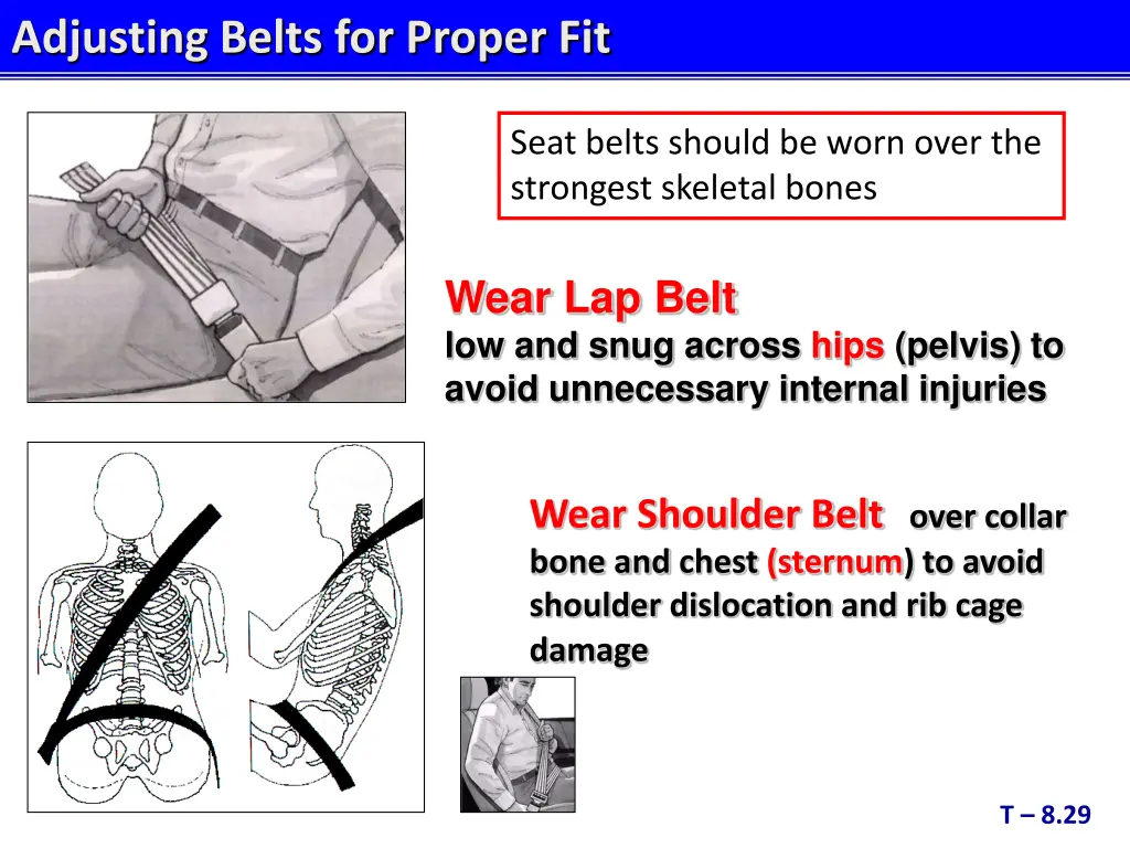 adjusting belts for proper fit